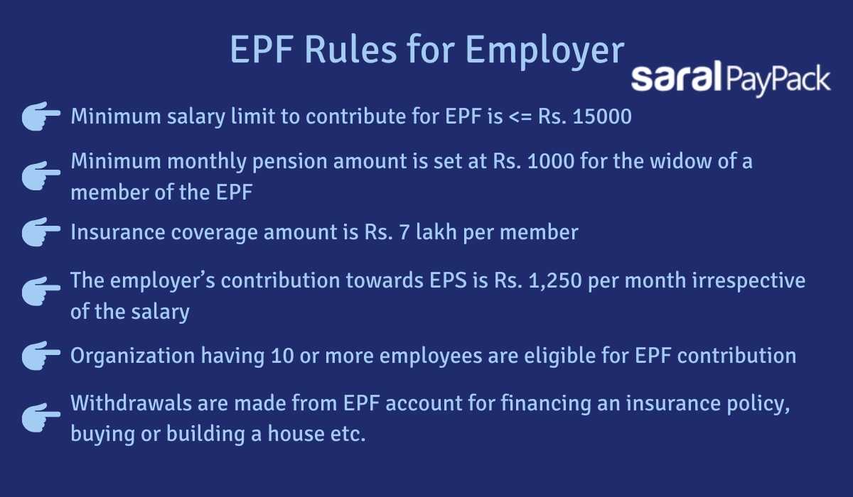 Employees Provident Fund Or EPF Rules For Employer